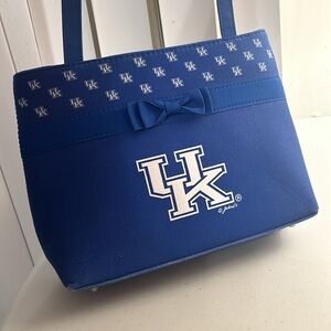 UK University of Kentucky Wildcats Blue Nylon Tote Bag with Front Bow tie
